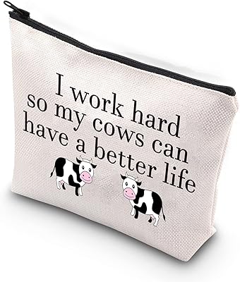 Pliti cadeaux de vache pour amoureux trousse de maquillage femme je travaille dur