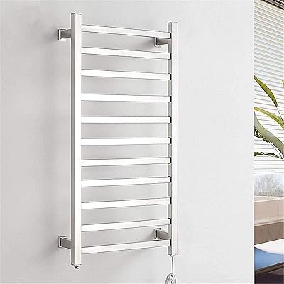 Sèche-serviettes électrique en acier inoxydable, porte-serviettes et sèche-linge électriques, porte-serviettes chauffant à 11