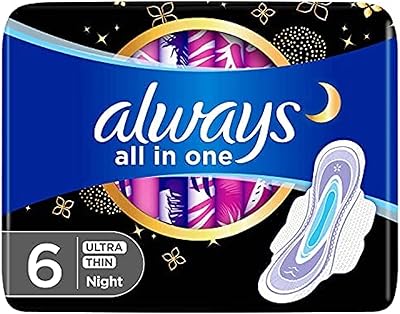 Serviettes hygiéniques de nuit ultra fines avec ailettes always all in one