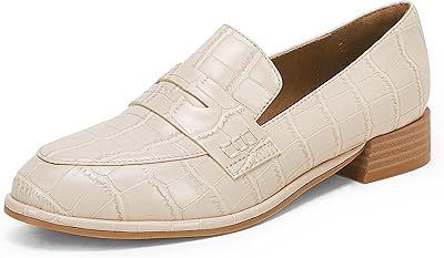 Chaussures décontractées confortables à enfiler à talon moyen empilé pennie design pour femmes