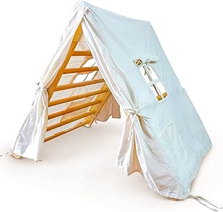 Tente triangulaire pikler de preferred toys housse pour grimpeur avec fenêtres et cordes