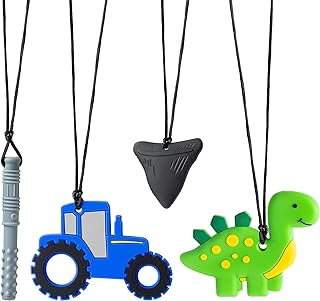 4 pièces colliers à mâcher sensoriels anneau de dentition paresseux en silicone