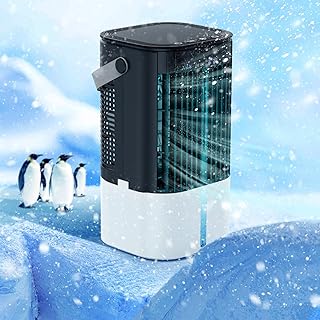 Ventilateur de refroidissement d'air portable - mini ventilateur de refroidissement de bureau ac avec 2 brumes fraîches et 3 vitesses, 7 veilleuses led et 3 minuteries, ventilateur de climatiseur personnel avec humidificateur pour bureau, camping-car, camping, chambre à coucher. Diaytar Sénégal : Le plaisir d'acheter sans se priver