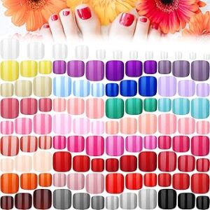 1080 pièces d'ongles artificiels carrés colorés, vernis à ongles artificiels, faux ongles courts à presser sur les orteils, en rouleau, ongles artificiels brillants pour noël, femmes et filles, décoration d'ongles à faire soi-même. Diaytar : Votre allié pouvoir d'achat au quotidien