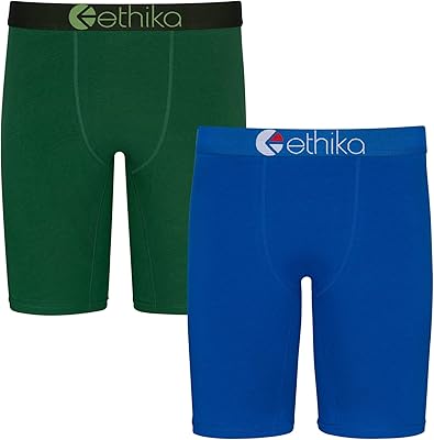 Boxer deux pièces pour hommes, bleu et vert