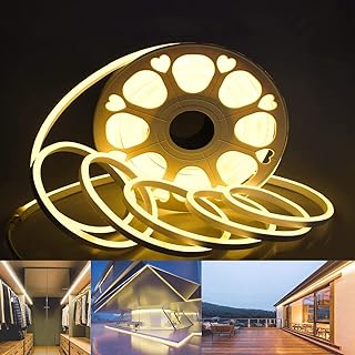 Guirlande lumineuse led néon découpable de luxe, résistante au froid, blanc chaud, ac