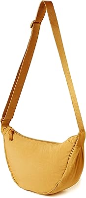 Sac à bandoulière en nylon avec motif croissant pour femmes et hommes, sac