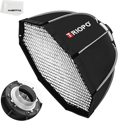 Triopo 120 cm bowens mount octogone umbrella softbox installation rapide softbox + grille