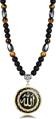 Collier médaillon allah, bijoux islamiques en acier inoxydable, bijoux arabes, collier circulaire