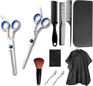 11 pièces ensemble de ciseaux de coupe de cheveux professionnels amincissants polyvalent coiffure