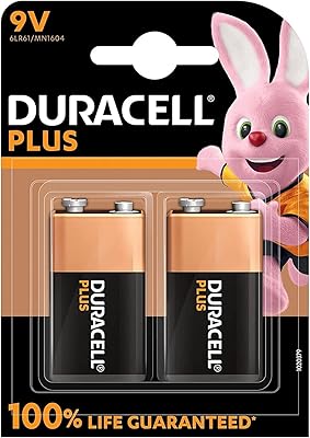 Duracell - pile 9 v plus, stock 2, 6lr61 mx1604, noir, lot