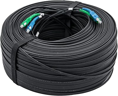 Câble à fibre optique extérieur ftth 10g tech, connecteur duplex sc, g657a2, smf