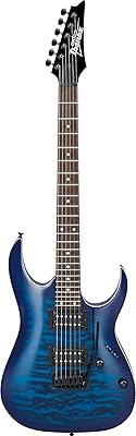 Guitare électrique 6 cordes solid body ibanz grga, droite, bleu clair, complète (grga120qatbb)