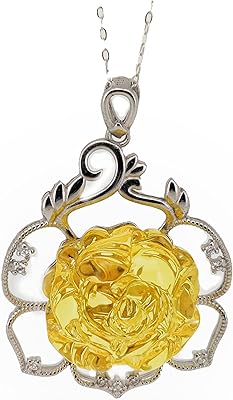 Collier d'ambre naturel pour femme, bijoux en pierres précieuses en forme de pivoine
