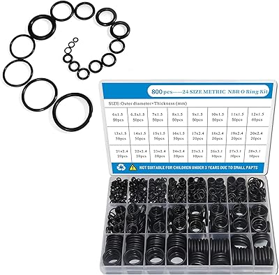 Un assortiment de petits joints toriques en caoutchouc, taille 24, 800 pièces, divers