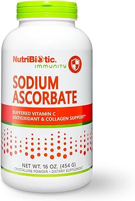 Nutribiotique ascorbate de sodium réduit vitamine c poudre cristalline 16 oz