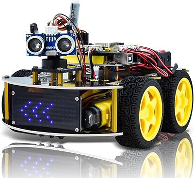Robot de voiture intelligent keyestudio kit démarrage programmable 4wd pour arduino