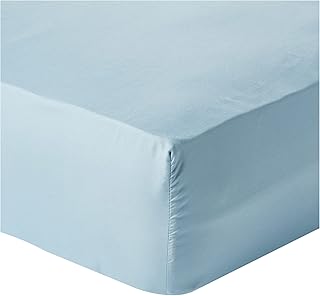 Drap de lit élastique super doux cotton home, taille simple, bleu métallisé 90