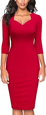 Robe de cocktail moulante à col en v miusol