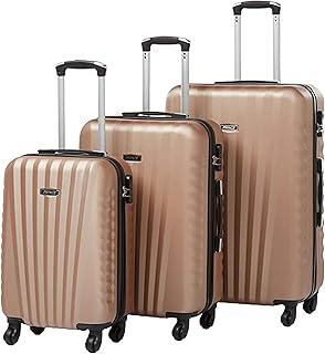 Structure de bagage rigide, légère, antivol, champagne, lot de 3. Shopping en ligne au Sénégal ? Pensez Diaytar !