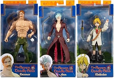 Figurine d'action seven deadly sins 7 pouces wave 1 - ensemble de 3