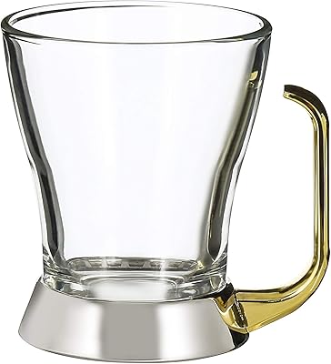 Tasse à thé en verre pétillant regent - lot de 6, doré