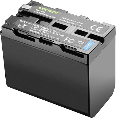 Batterie neower li-ion 6600mah, batterie de remplacement pour sony np-f970 np-f960 np-f975 np-f570