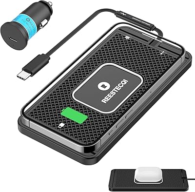 Restiki 15w chargeur de voiture sans fil type c, tapis de chargement