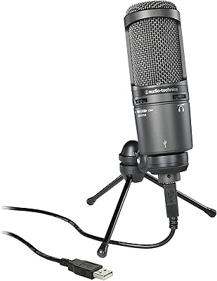 Microphone usb à condensateur cardioïde audio technica at2020usb plus