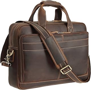 Sacoche pour ordinateur portable 16,5 pouces en cuir pleine fleur polar pour hommes