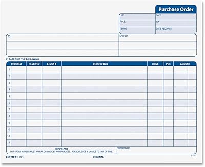 Formulaires de commande tops 3 parties autocopiants base fantôme 215 x