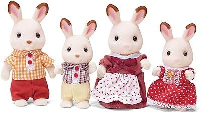 Créatures calico, famille de lapins marelle, poupées, figurines de maison de poupée, jouets