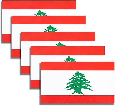 5 pièces drapeau du liban autocollant en vinyle tactique libanais décalcomanies pour véhicules