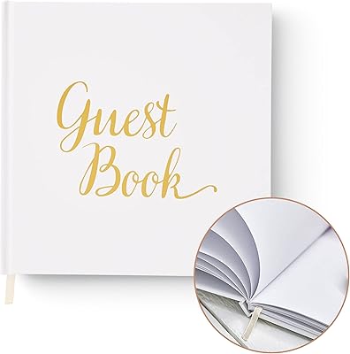 Livre d'or de mariage doré vierge sans lignes messages de signature