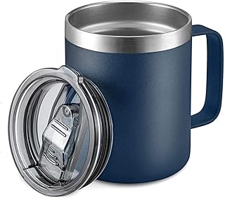 Tasse à café isolée en acier inoxydable alovia de 12 oz avec poignée