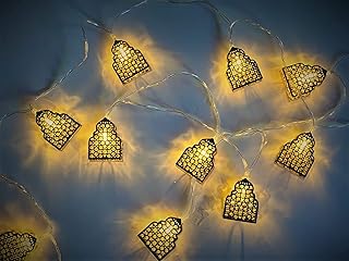 Guirlande lumineuse en métal doré pour décorations de l'aïd pour le ramadan kareem