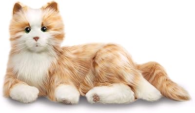 Orange tabby cat toy, l'animal de compagnie interactif au design réaliste et vibrant