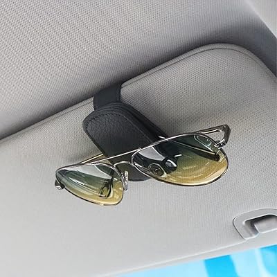Support de lunettes de soleil de voiture, pince de suspension magnétique en cuir
