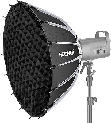 Boîte à lumière parabolique neoware 26"-65 cm ensemble rapide pliable avec diffuseurs-grille