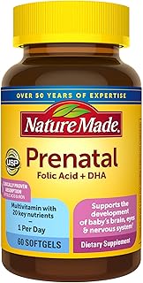 Supplément prénatal naturemed avec acide folique + dha, vitamines et minéraux prénatals