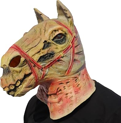 Masque de cheval effrayant d'halloween effco, masque de cosplay en latex squelette