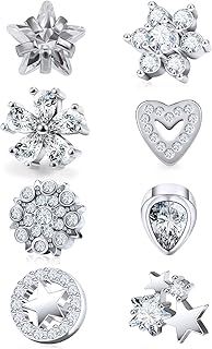Uqnwbdq mélange de couleurs titane piercing cutané bijoux hippoolergénique zircon cubique