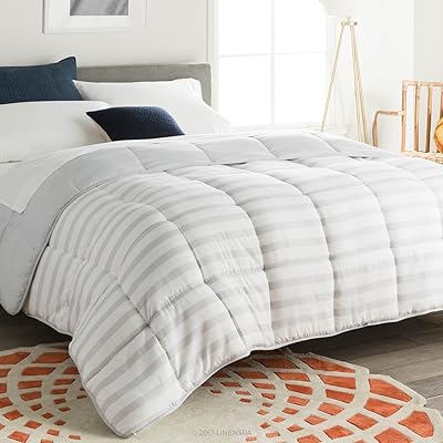 Couette alternative matelassée réversible à rayures lineen spa avec pattes de couette latérales