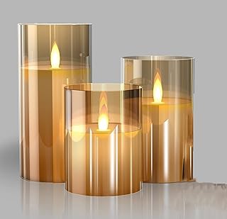 Bougies led sans flamme, bougies en cire véritable vacillantes aux couleurs chaudes