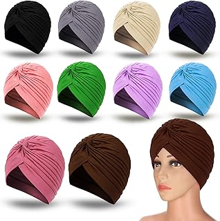 10pcs bonnets élastiques en polyester torsadé couvre-tête