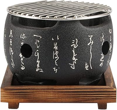 Poêle de barbecue japonais de table, brûleur rond portable pour aliments et charbon