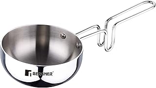 Bergener argent triple poêle tadka en acier inoxydable avec long manche garder au froid pour assaisonner, frire, réchauffer et rôtir (12 cm, argent), standard. Vos marques préférées à prix réduits sur Diaytar