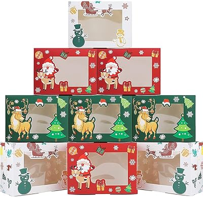 Boîte à biscuits bonbons 9 pièces, boîte d'emballage de biscuits de noël, boîte