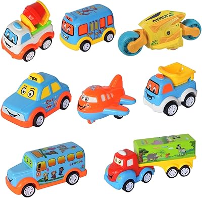 Wishkey ensemble de camion miniature pull back and go, mini ensemble de jouets