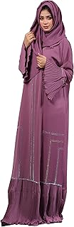 Abaya violette pour femme avec pierre de cristal, violet, taille unique